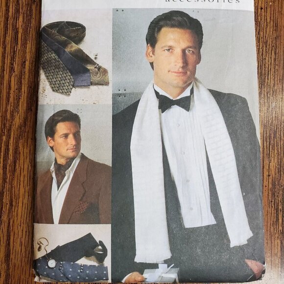 00s Vogue Pattern 7104 Mens Accessories Tie Bow Scarf Cummerbund Pocket Square - Picture 1 of 3